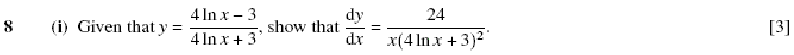 question: OCR GCE Maths 4723/01 q8(i)