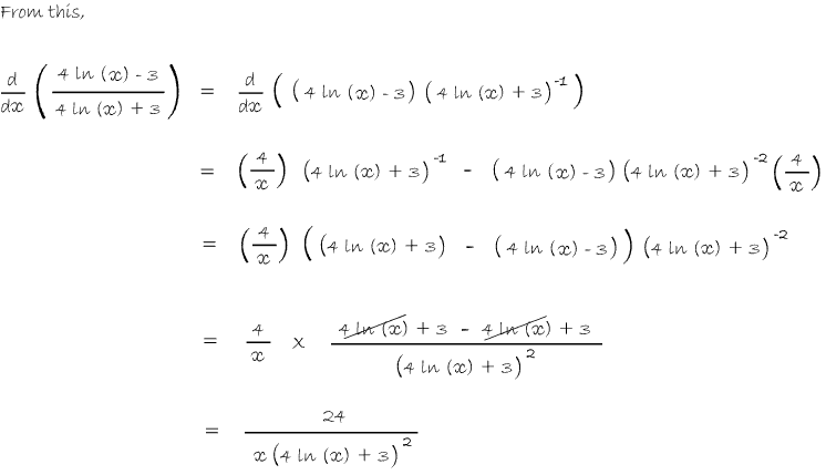 working to get required derivative