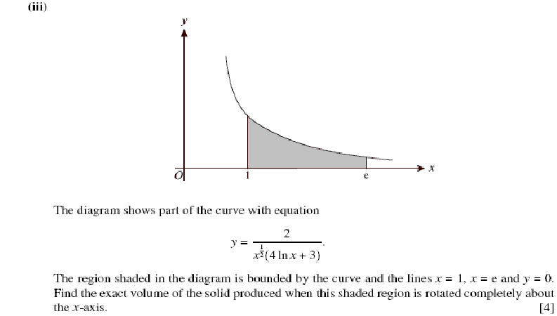 question: OCR GCE Maths 4723/01 q8(iii)