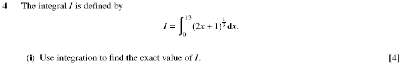 question: OCR GCE Maths 4723/01 q4(i)