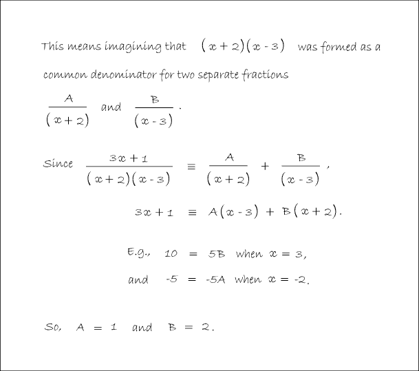 working: OCR GCE Maths 4724/01 q1(i)