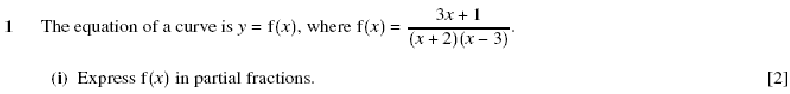 question: OCR GCE Maths 4724/01 q1(i)