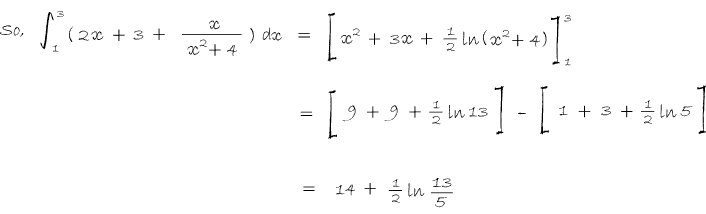 working: OCR GCE Maths 4724/01 q7(iii)