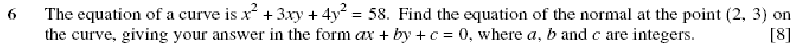 question: OCR GCE Maths 4724/01 q6