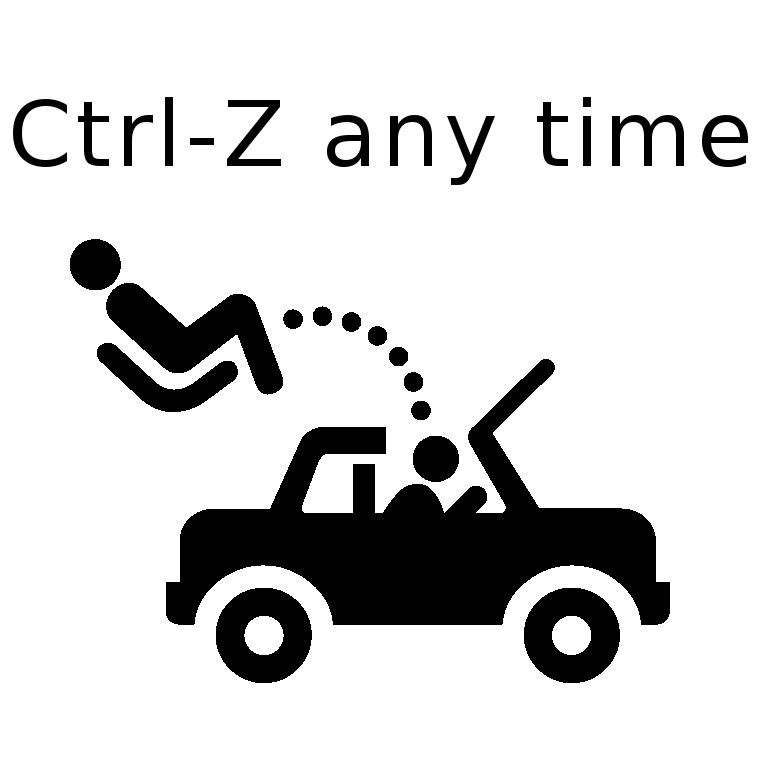 all steps are reversible with control-z