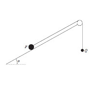 image: pulley on rough 345 plane Edexcel M1 June 2015